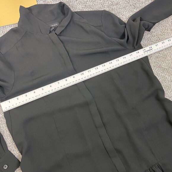 Banana Republic Shirt Dress Womens Zero Shift Button Mini Belted Black - Picture 10 of 13